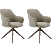 LABEL51 Eetkamerstoel Bern - Truffel grijs - Boucle - set van 2
