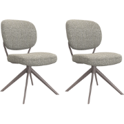 LABEL51 Eetkamerstoel Geneva - Truffel grijs - Boucle - set van 2