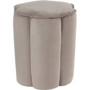 Beliani TAPPEN - Poef-Beige-Fluweel