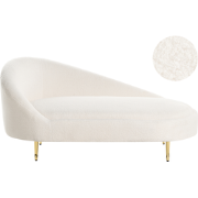 Beliani VALREAS - Chaise longue-Wit-Bouclé