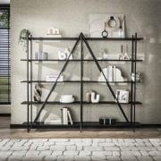 Wandkast Loek 5-laags Metaal Grijs 220 cm