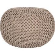 LABEL51 Poef Knitted - Beige - Katoen - M