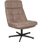 LABEL51 Fauteuil Alvar - Taupe - Micro Suede - 57x53x83 cm