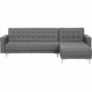 Beliani ABERDEEN - Hoekbank-Grijs-Polyester