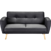 Beliani FLORLI - Tweezitsbank-Zwart-Polyester
