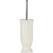 Clayre & Eef WC Borstel met Houder  Ø 12x26 cm Wit Keramiek Rond Toile...