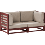 Beliani TRANI - Tuinsofa-Donkere houtkleur-Acaciahout
