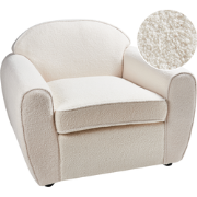 Beliani ELLEDE - Fauteuil-Beige-Bouclé
