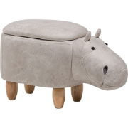 Beliani HIPPO - Dierenhocker-Grijs-Kunstleer