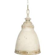 Clayre & Eef Hanglamp  Ø 28x45 cm  Wit Beige Ijzer Rond Hanglamp Eetta...