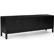 TV-Meubel Zwart - 180cm - Mangohout - TV-Meubel Puck