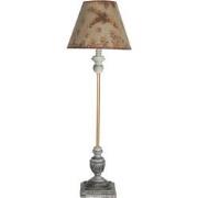 Clayre & Eef Tafellamp Ø 24x72 cm Groen Metaal Hout Bureaulamp