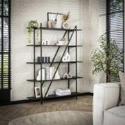 Wandkast Loek 5-laags Metaal Grijs 140 cm