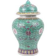 Fine Asianliving Chinese Gemberpot Groen Porselein Wan Shou Wu Jiang