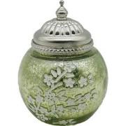 Clayre & Eef LED Lantaarn Ø 11x15 cm Groen Glas