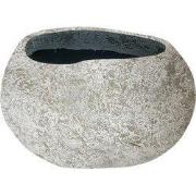 PTMD Hiranya White Round Organic Shaped GRC Pot L