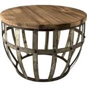 Clayre & Eef Bijzettafel  45x28x45 cm Bruin Hout Ijzer Rond