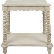 Clayre & Eef Bijzettafel  60x40x70 cm Wit Hout Rechthoek