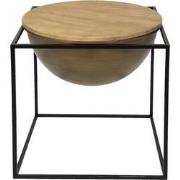 Clayre & Eef Bijzettafel  53x53x55 cm Bruin Zwart Ijzer Hout