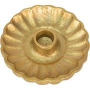 Clayre & Eef Kandelaar  Ø 11x3 cm Goudkleurig Aluminium Rond Kaarsenst...