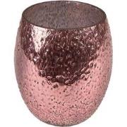 Clayre & Eef Theelichthouder  Ø 8x9 cm Roze Glas Waxinelichthouder