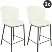 2x Barkruk Loa - Bouclé Ivoor