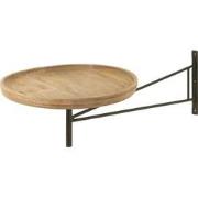 J-line - Tafel Muur Draaiend Rond Hout/metaal Naturel - 55x30.5x111cm