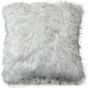Clayre & Eef Kussenhoes 45x45 cm Wit Grijs Synthetisch Vierkant