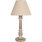 Clayre & Eef Tafellamp Ø 23x45 cm Bruin Hout Bureaulamp