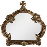 Clayre & Eef Spiegel Kroon 30x30 cm Goudkleurig Kunststof Glas