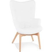 TRAPEUR stijl vleugelfauteuil 93x67x65 cm Wit