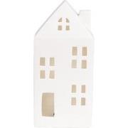 Clayre & Eef Decoratie Huis met LED 7x6x15 cm Wit Porselein