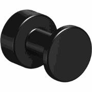 Kleding- en handdoekhaak Techno ?35mm mat zwart