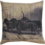 Clayre & Eef Sierkussen  43x43 cm Zwart Grijs Synthetisch Vierkant Hon...