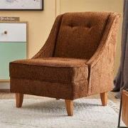 Fauteuil bruin koper chenille stof landelijk klassiek Ella