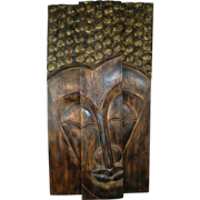 Fine Asianliving Thaise Boeddha Panelen Set/3 Handgemaakt Boomstam