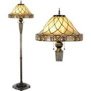 LumiLamp Tiffany Vloerlamp  Ø 46x168 cm  Beige Glas Driehoek Staande L...