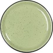 Clayre & Eef Dinerbord  Ø 27 cm Groen Keramiek Rond Eetbord