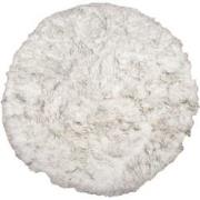 Clayre & Eef Vloerkleed Ø 100 cm Wit Grijs Polyester Rond