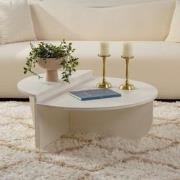 Ronde Salontafel Wood Wit 85 cm Marmer look Melamine Orin