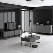 Meubelset Antraciet Luxe - Salontafel + TV Meubel + Dressoir - Gouden ...