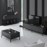 Meubelset Antraciet Lord - Salontafel + TV Meubel + Dressoir - Zwart F...