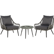 Beliani LAURETO - Bistroset-Grijs-PE rotan