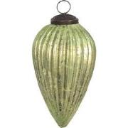 Clayre & Eef Kerstbal  Ø 7 cm Groen Glas Kerstdecoratie