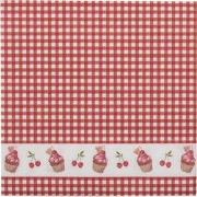 Clayre & Eef Servetten Papier Set van 20  33x33 cm (20) Rood Wit Papie...
