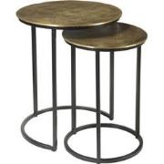 Livingfurn - Cast Iron Beau Gold - 70x70x43 cm - Metaal - Set van 2