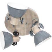 Mexlite - spot - Gearwood - grijs - metaal rubber wood - Ø 38cm - E27 ...