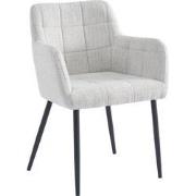 Livingfurn - Eetkamerstoel Bronco - Greige - Stof - Set van 2