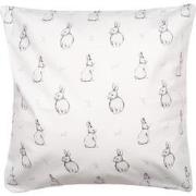 Clayre & Eef Kussenhoes 45x45 cm Beige Polyester Konijn