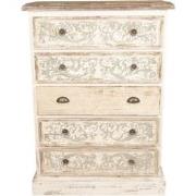 Clayre & Eef Dressoir  85x36x120 cm Wit Hout Rechthoek Ladekast